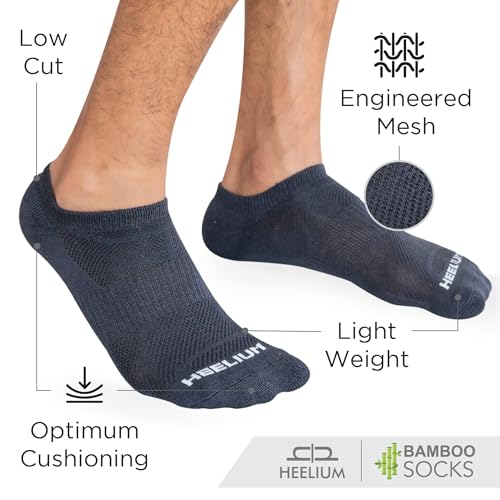 Image of HEELIUM Bamboo Ankle Socks for Men & Women | Ultra-Soft, Odour-Free, Thin & Breathable | 3X Softer than Cotton | Sizes - M (UK 4-8) & L (UK 9-13)