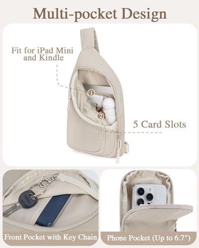 Image of Sling Bag Nylon Crossbody Bags for Women with Anti-theft RFID Blocking Pocket Cross Body Purse Adjustable Shoulder Strap