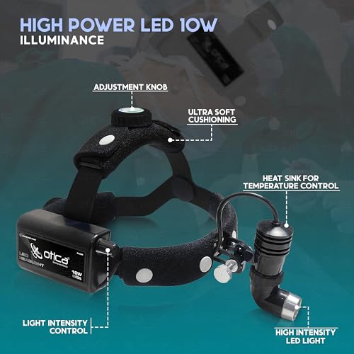 Image of OTICA 10 Watt ENT Surgical LED Headlight for Doctors Hospital and Multi Purpose (Non-Adjustable Focus of Light)