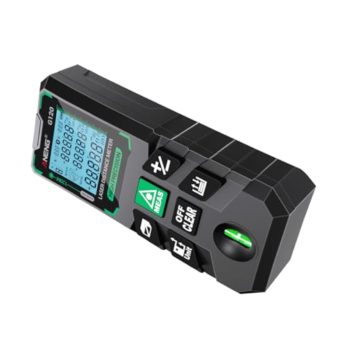ERYUE Medidor de Distancia Láser Telémetro Inteligente de Alta Precisión para Herramienta Multifunción, Herramienta Medición Láser Verde 120 M con Almacenamiento 30 Datos para Trabajadores la (G120)