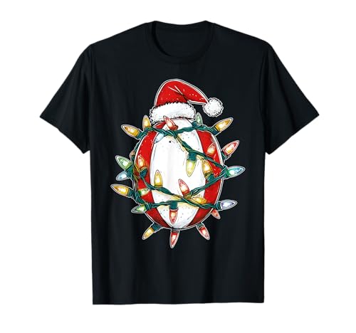 Weihnachtsmütze mit Rugbyballspieler-Team-Motiv T-Shirt