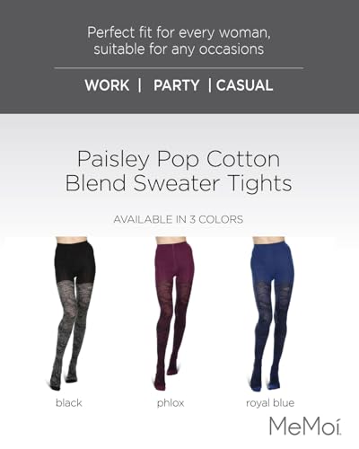 MeMoi Paisley Pop Cotton Blend Sweater Tights2