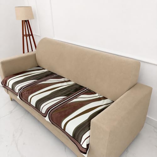 Image of Homerz Premium 'Luxe Series' Holland Velvet Sofa Cover | Smooth Finish | Anti-Skid Fleece Backing | Soft Touch Couch Protector for Living Room (Ocean Crest, 6 (3+2+1) Seater, Only Seat Cover)