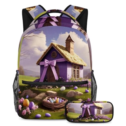 Sac d'école avec trousse à crayons multicolore pour rester organisé au collège