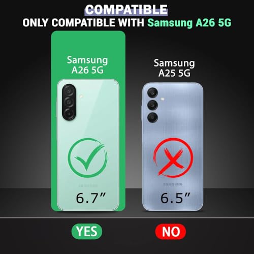 Image of Back Cover Case for Samsung Galaxy A26 5G | 360 Protection Mobile Phone Case | Mag-Safe | Camera Protection | Samsung Galaxy A26 Back Cover | Samsung Galaxy A 26 5+G - Black TPU + PC