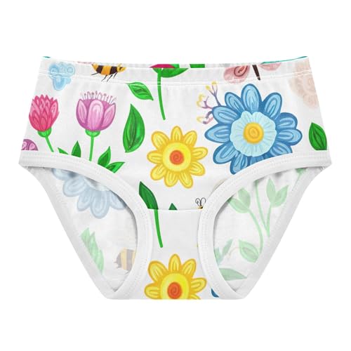 Cartoon Girls Underwear Toddlers 2t Cotton Panties Little Girl Colorful Flowers Bees Butterflies Briefs Undies Kids