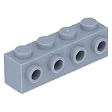  10 x LEGO® Stein, Modifiziert 1 x 4 mit 4 Noppen an einer Seite Hellgrau (neu)
