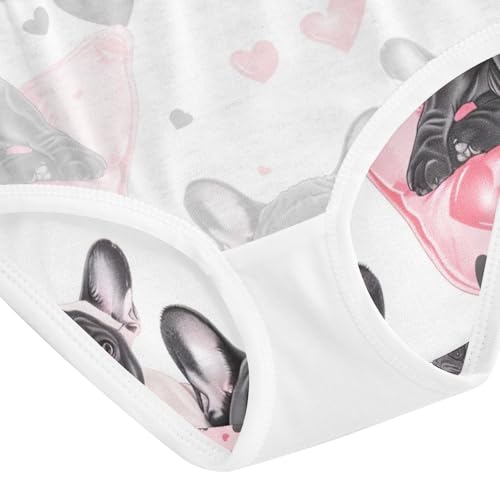 Toddler Girl Briefs, Cute Dog White Girls Cotton Underwear, 2–8 Years4