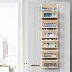 Simple Houseware 6 Clear Window Pocket Over Door Hanging Organizer, Beige - Image 5