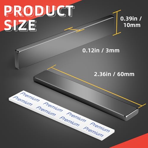 Image of Grtard 20 Pack Bar Magnets, 60x10x3mm Permanent Rare Earth Magnets Bar