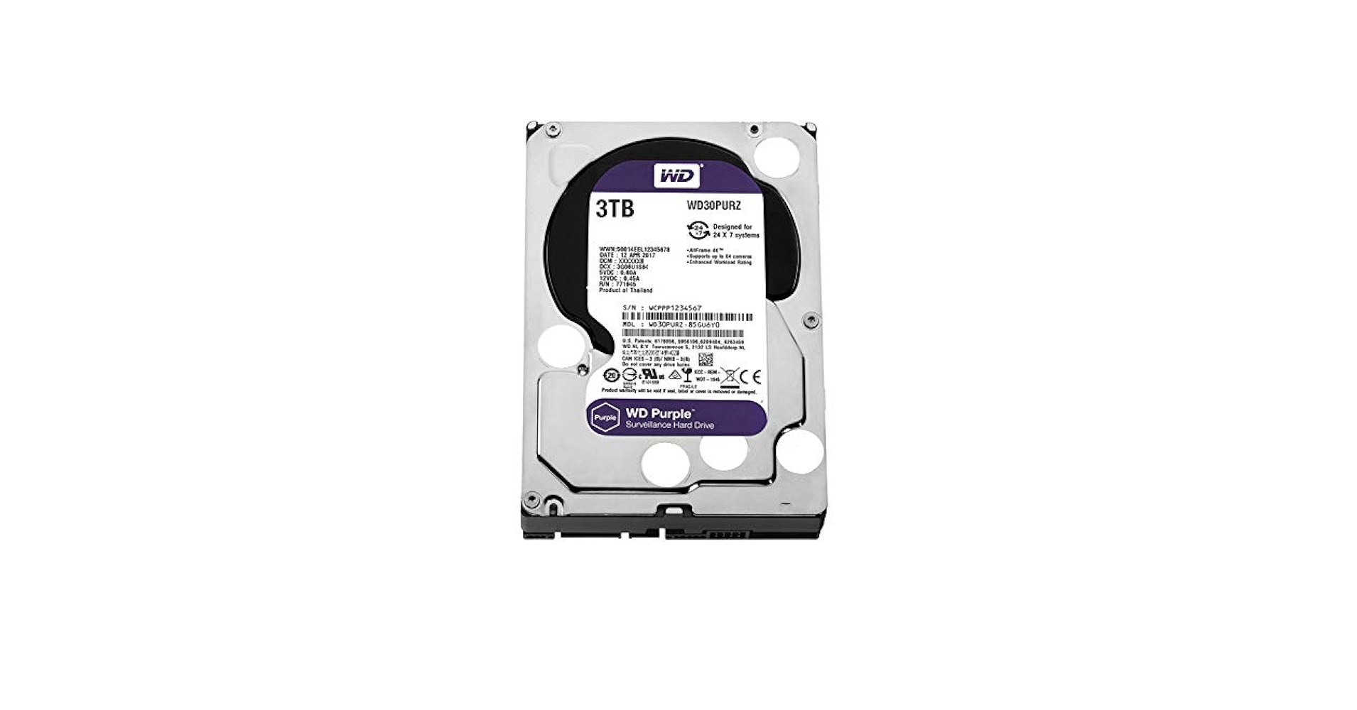 外付けハードディスク・ドライブ WD Purple 3TB HDD WD30PURZ Western Digital Purple WD30PURZ 3TB 3.5