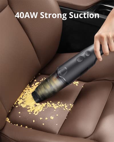 eufy Clean HomeVac H20, 40 AW Strong Suction, Cordless, Lightweight 1.44 lb, 1H Fast in-Car Charge Handheld Car Vacuum Cleaner, Black