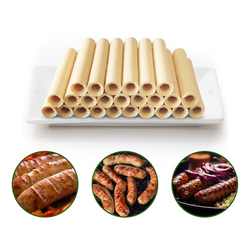 VONSYONG HALAL Sausage Casing, Grade A Edible Drying Collagen Sausage Casings for Flavorous Homemade Sausages 14m/46ft,Diameter 19mm/ 3/4'', 1 Roll