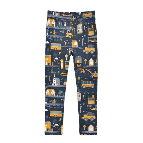 Kids High Waist Engineering Vehicle Bulldozer Leggings for Toddler Girls 4T 202b3174