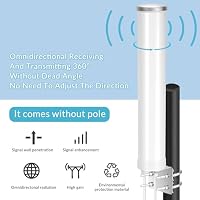 Nelawya 5G Antenne 4G LTE Signalverstärkung Outdoor 12dBi MIMO Omnidirektionale 698-3800MHz Antenne für 4G LTE 5G Router Modem, TS9 SMA CRC9 Adapter, Lange Reichweite Signalempfang, 2 x 5m Kabel – Ansicht 5