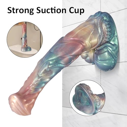 Image of Monster Horse Dildo - 12.2'' Big Fantasy Anal Dildo with Strong Suction Cup, 2.4LB Giant Soft Silicone Realistic Dildo for G-Spot Anal Play, Adult Sex Toys for Women Men Gay