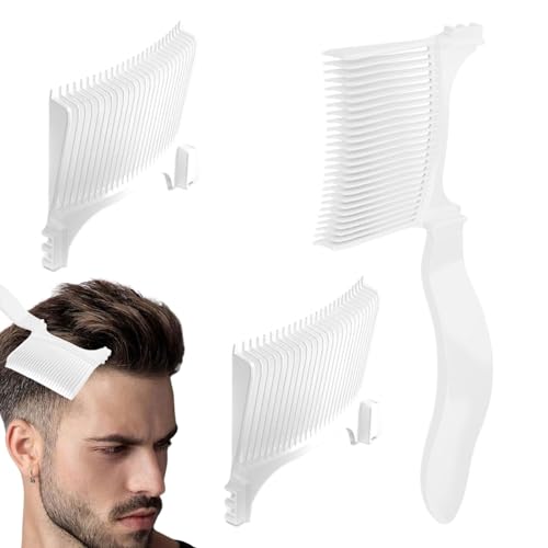 Peines para hombre - Peine de peluquero | Peine de corte de pelo degradado | Peines de posicionamiento degradado de barbería | Herramientas de guía de corte de pelo peine de recortadora | Fla de