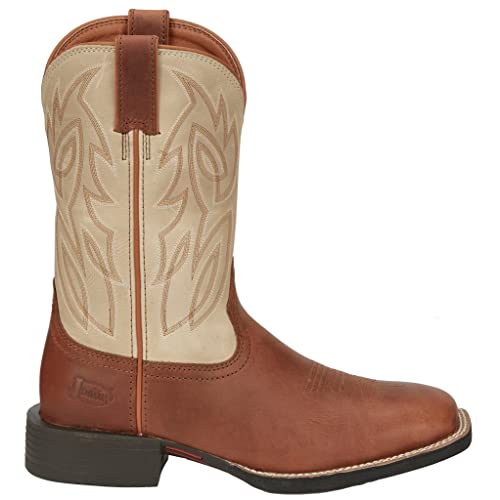 Image of Justin Canter 11 inch Western Boots for Men, Full Grain Leather, Woven Lining, Square Toe, Slip-Resistant Rubber Outsole