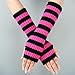 Insdark Y2k Harajuku Striped Arm Warmers Pastel Goth Knitted Fingerless Fairycore Fashion Gothic Punk Forearm Sleeves Knit Festival Skateboard Stripe Arm Covers Women, Hot Pink and Black