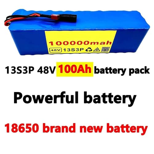 Bateria De Bicicleta Elétrica 48V 100Ah 18650 Bateria De Íon De Lítio, Bateria De Bicicleta Elétrica