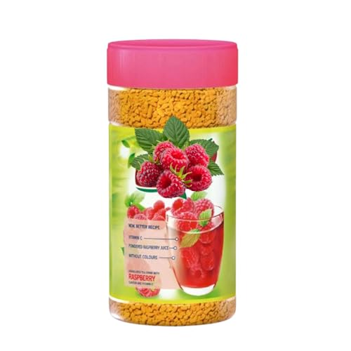 Instant Fruit Flavoured Tea Powder Mix 350g in Assorted Flavours - Lemon, Multivitamin, Raspberry, Forest Fruit -Ekl (06 Bottles, Raspberry)