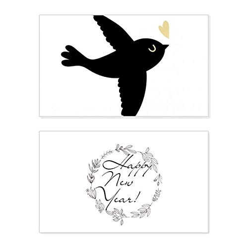 Tarjeta conmemorativa de Año Nuevo "Lover Bird" con un diseño romántico y cita en inglés