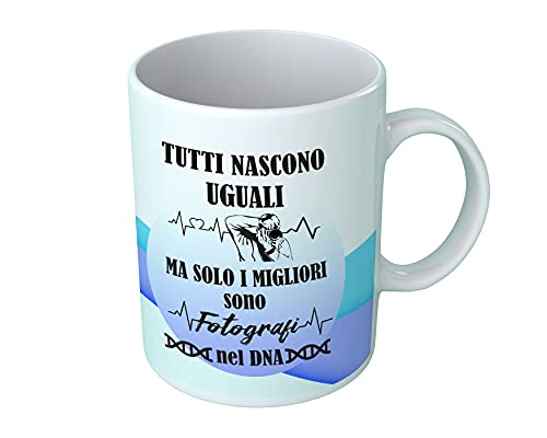 Overthetee Tazza Fotografo Divertente Tutti Nascono Uguali Solo i Migliori