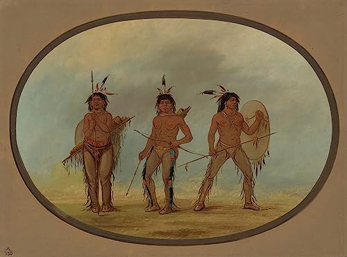 Tableau Trois Guerrières George Catlin pour décoration murale salon