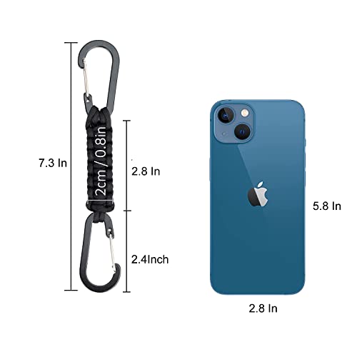 Image of BRAVESHINE Paracord Keychain Carabiner Clip, D Ring Lanyard Hanger Stroller Hook for Water Bottle, Key, Backpacks, Men, Women