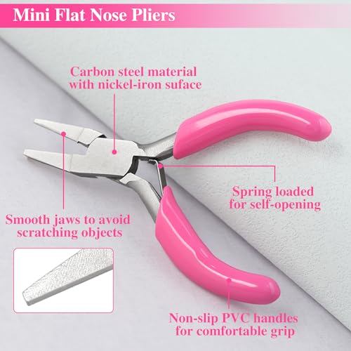 Image of Mini Duckbill Pliers for Jewelry Making - Small Flat Nose Pliers, Slim Line Precision, Ideal for Beading Wire & Bending