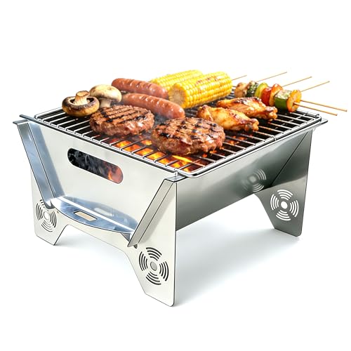 2-in-1 Portable Charcoal Grill & Fire Pit with Storage Bag