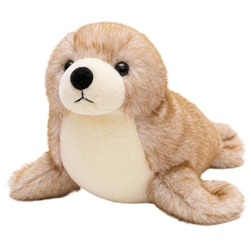 Peluche otarie douce marron de 30 cm, le doudou rassurant