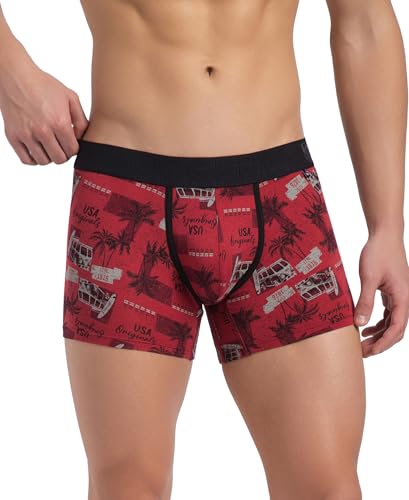 Image of Jockey US63 Men Super Combed Cotton Elastane Stretch Printed Trunk with Ultrasoft Waistband (Prints May Vary)