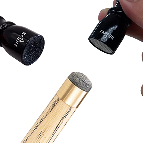 Snooker Pool Cue Tip, 2023 New Version Billiard Pool Stick Tip With 3 In 1 Billiard Pool Cue Accessories Tool, Scuffer, Shaper And Aerator, Practical Gifts For Husbands, Best Friends (Black) #TOP1