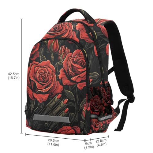 Sac à dos école solide anti mal de dos imprimé roses ados étudiant