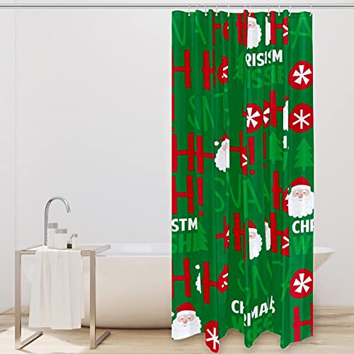 Rideau de douche Père Noël imperméable et lavable avec 12 crochets