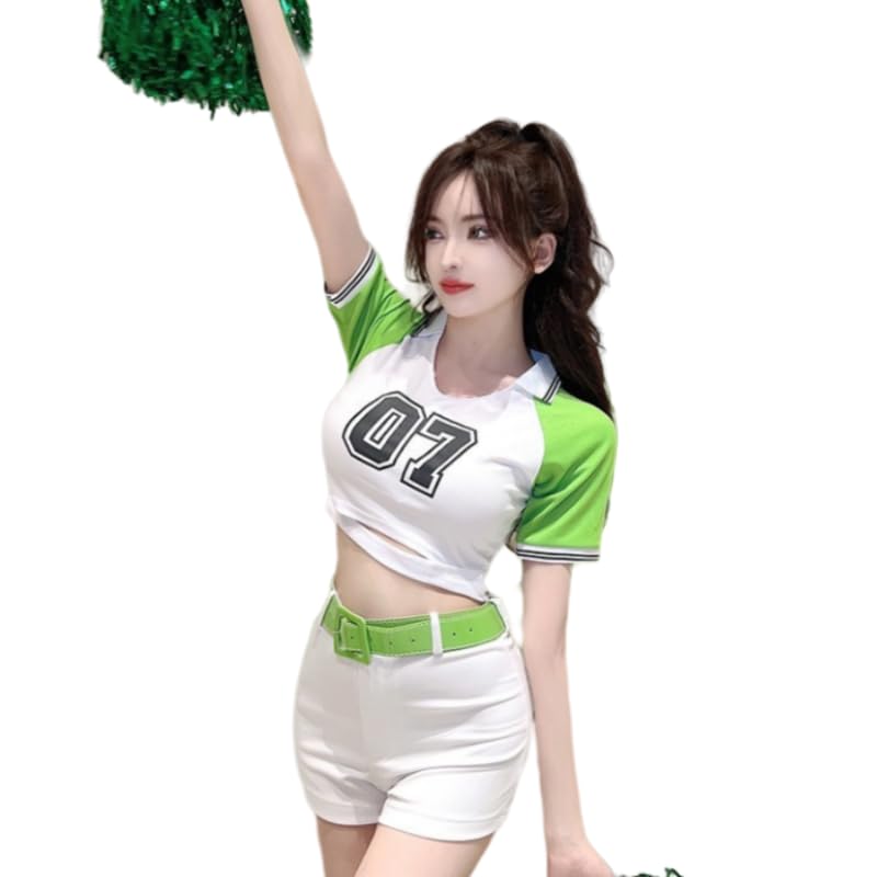 Amazon | チアガール コスプレ 半袖 レディース チアリーダー 衣装