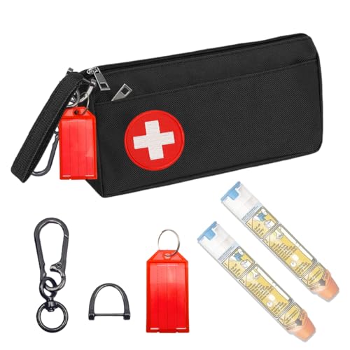 MAGNEECH 1 estojo de transporte EpiPen, estojo para caneta Epi com etiqueta de alerta médico, bolsa organizadora de medicamentos de viagem - Estojo de viagem conveniente para alergias e diabetes