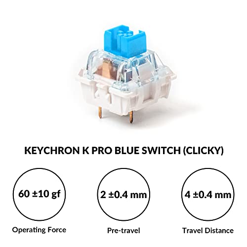 Image of Keychron V2 Wired Custom Mechanical Keyboard, 65% Layout QMK /VIA Programmable Macro with Hot-swappable Keychron K Pro Blue Switch Compatible with Mac Windows Linux (Frosted Black - Translucent)
