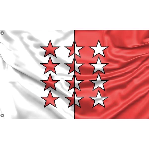 Amazon.com: Flag of Canton of Valais | Unique Design Print