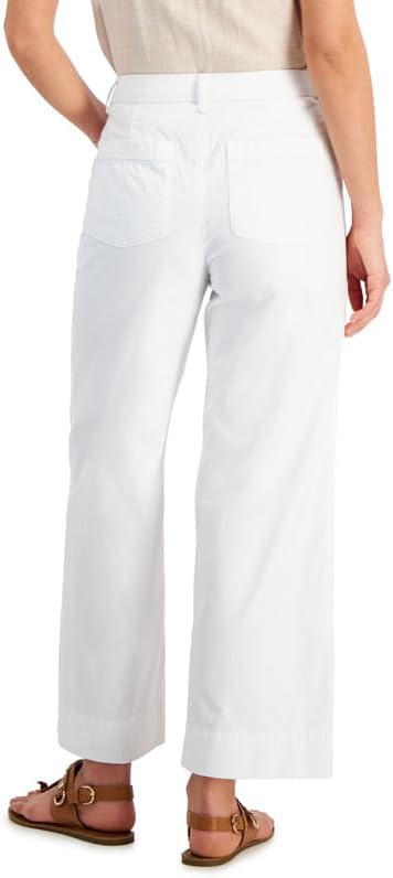Tommy Hilfiger Women's Wide-Leg Pants (White, 6) - Image 3