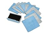 Autofiber [Saver Block &amp; Refill] Coating Applicator Foam Block with Side Velcro and Refill Saver Sheets with Barrier Layer (3.5 in. x 2 in. x 1 in.) Blue/Gray - 12 Pack