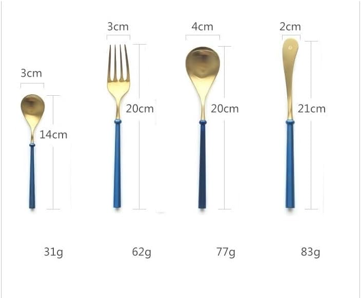 Silverware Flatware Cutlery Set, 4/16/24/32/40/48 Pieces 304 Stainless Steel Main Dinner Knives, Forks, Spoons, Blue And Gold Tea Spoons, Various Matching Hotel Restauran,Blue Gold-40 Pieces for 10