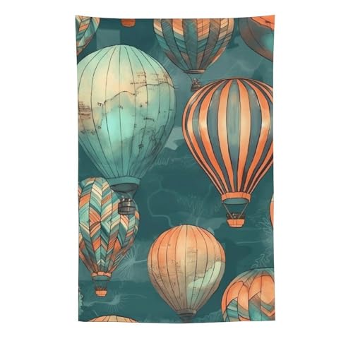 Tapisserie murale ballons orange clair deco verticale grand format grand tissu chambre