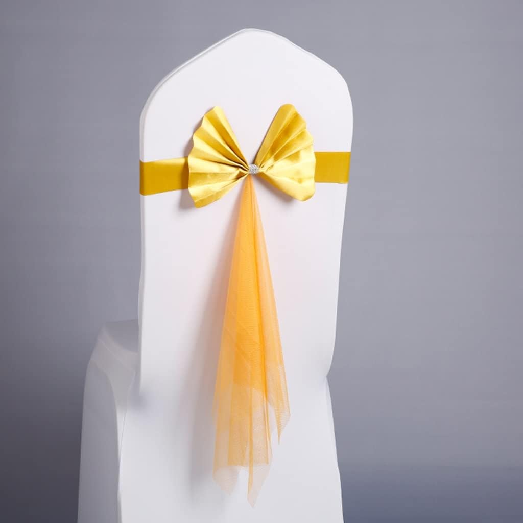 Chair Sashes for Wedding 10-100Pcs Elegant Bow Net Gauze Decoration Chair Bands Large-Scale Event Chair Back Decoration Birthday Party (Color : J Size :50) (D*10)
