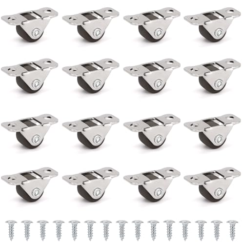 Roulettes autocollantes de 1,3 cm pour appareils électroménagers et meubles, lot de 16