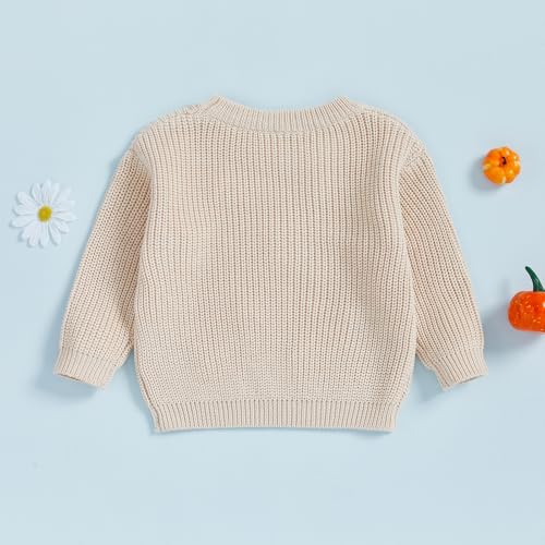 Toddler Baby Boys Girls Halloween Sweater Knitted Pumpkin Embroidered Pullover Sweatshirt Fall Winter Clothes4