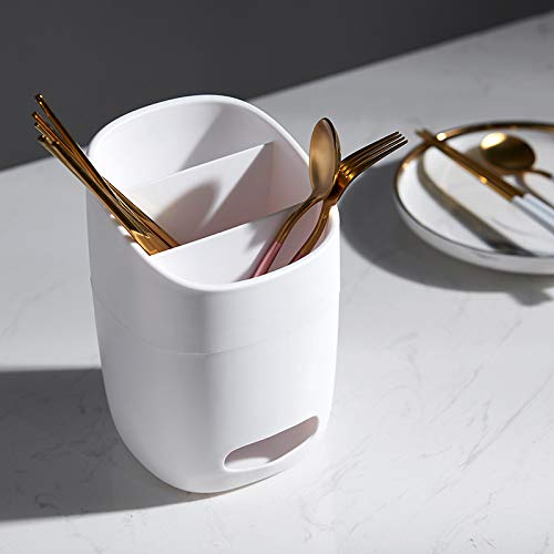 Preisvergleich Produktbild longchang Nordischer Hauptküchengeschirrspeicherablass-An... Küche Multifunktionsaufbewahrungsbox Löffel-Fassgestell, weiß