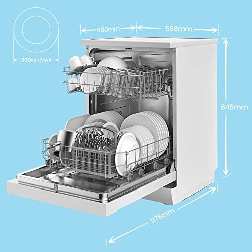 COMFEE' Freestanding Dishwasher FD1201P-W with 12 place settings, Cloud Wash, Delay Start, Half Load Function, Flexible Racks - White (KWH-FD1201P-W)