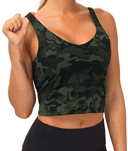 Image of THE GYM PEOPLE Womens' Sports Bra Longline Wirefree Padded with Medium Support